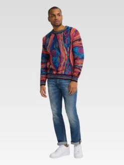 CARLO COLUCCI Herren Rundhalspullover - Cioccoloni -CARLO Kleidung Geschaft Herren Rundhalspullover Cioccoloni pdstandard 641291 0001 modelfront 2